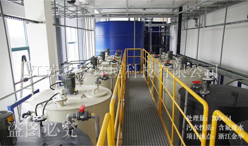 Fluorine containing sewage treatment